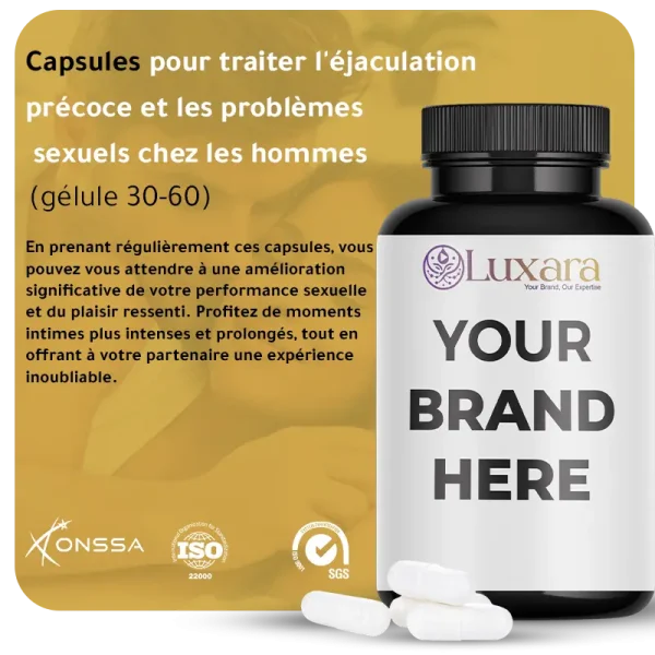 Capsules pour traiter l'éjaculation précoce et les problèmes  sexuels chez les hommes